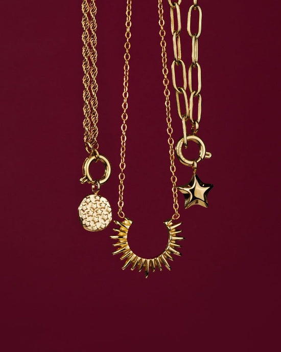 Starry Skies Rope Chain Necklace Set Silver