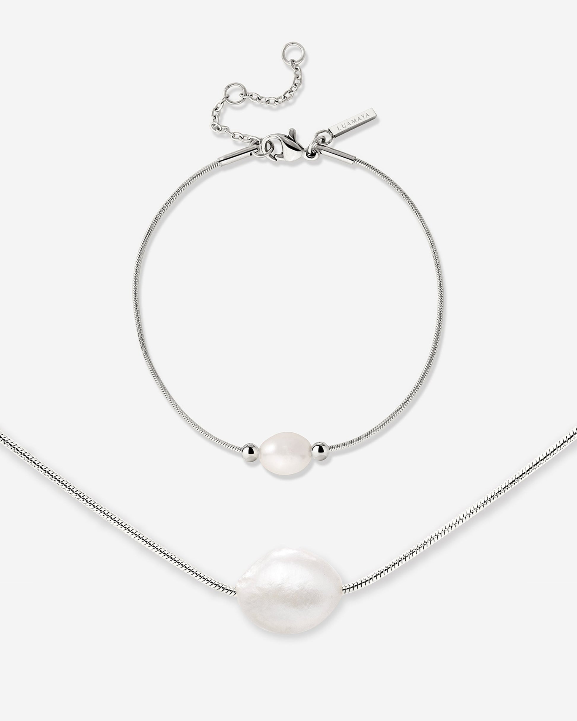 Minimalist Pearl Bundle Silver
