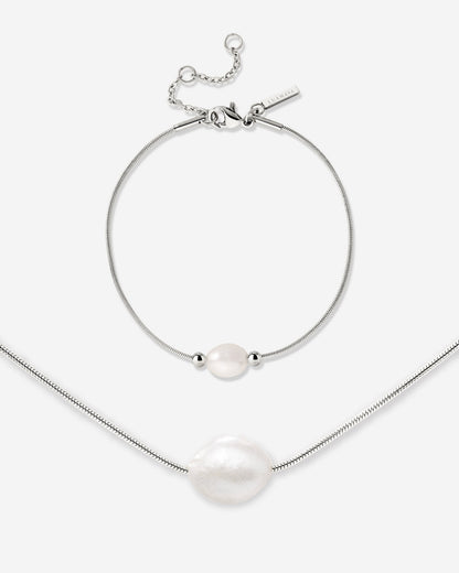 Minimalist Pearl Bundle Silver