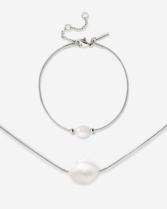 Minimalist Pearl Bundle Silver
