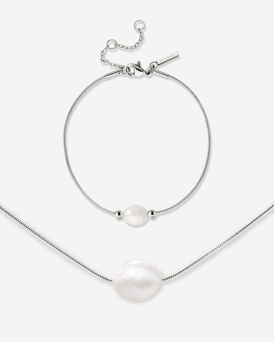 Minimalist Pearl Bundle Silver