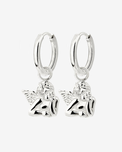 Cherub Hoop Set Small Silver