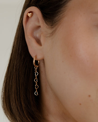 Lovely Heart Piercing Stud Rose Gold