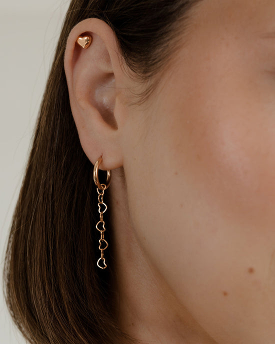 Lovely Heart Piercing Stud Rose Gold