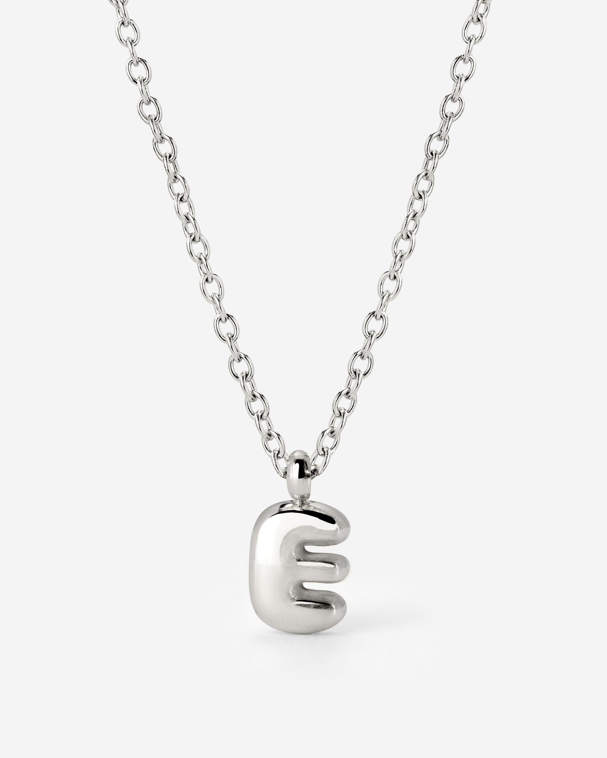 Bubble Letter Necklace Silver