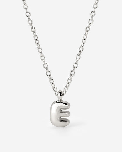 Bubble Letter Necklace Silver