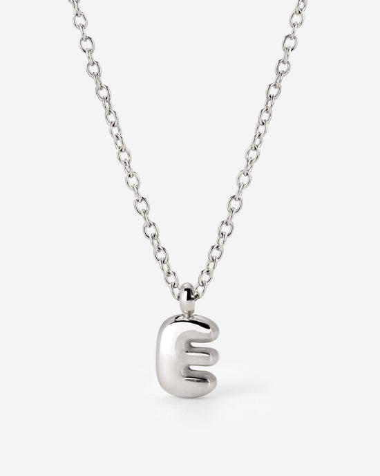 Bubble Letter Necklace Silver