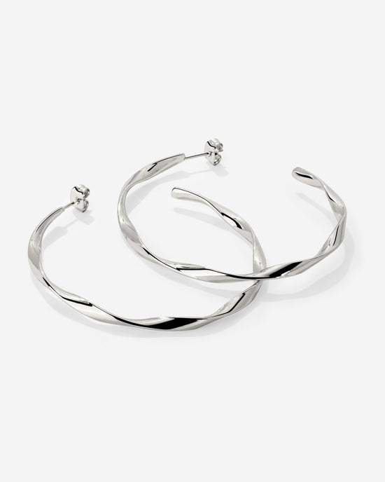 Sahira Hoop Studs Large Silver