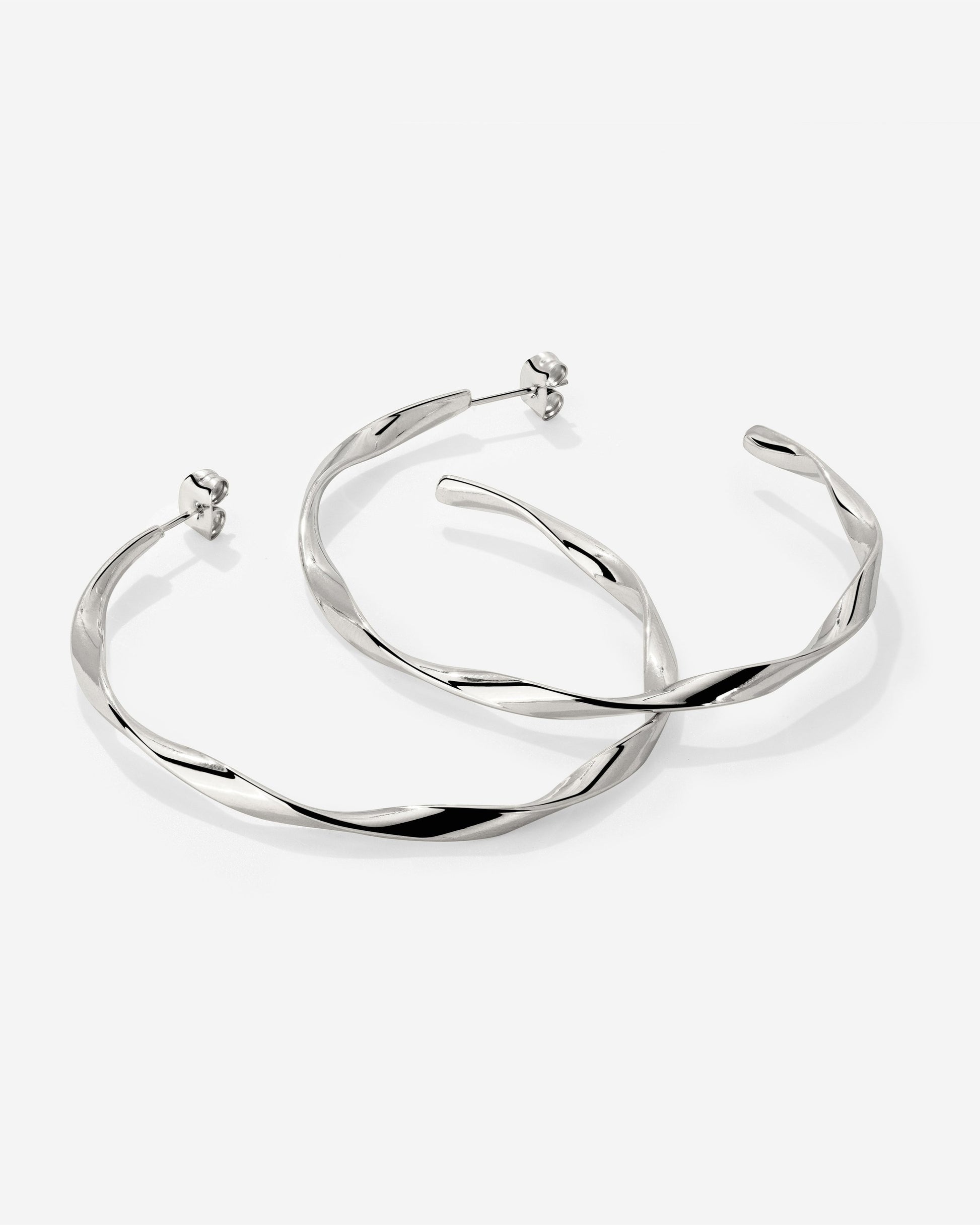 Sahira Hoop Studs Large Silver