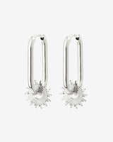 Sun Ray Oval Hoops Small Silver