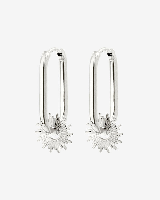Sun Ray Oval Hoops Small Silver