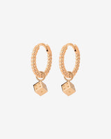 Lucky Dice Twisted Hoop Set Baby Rose Gold
