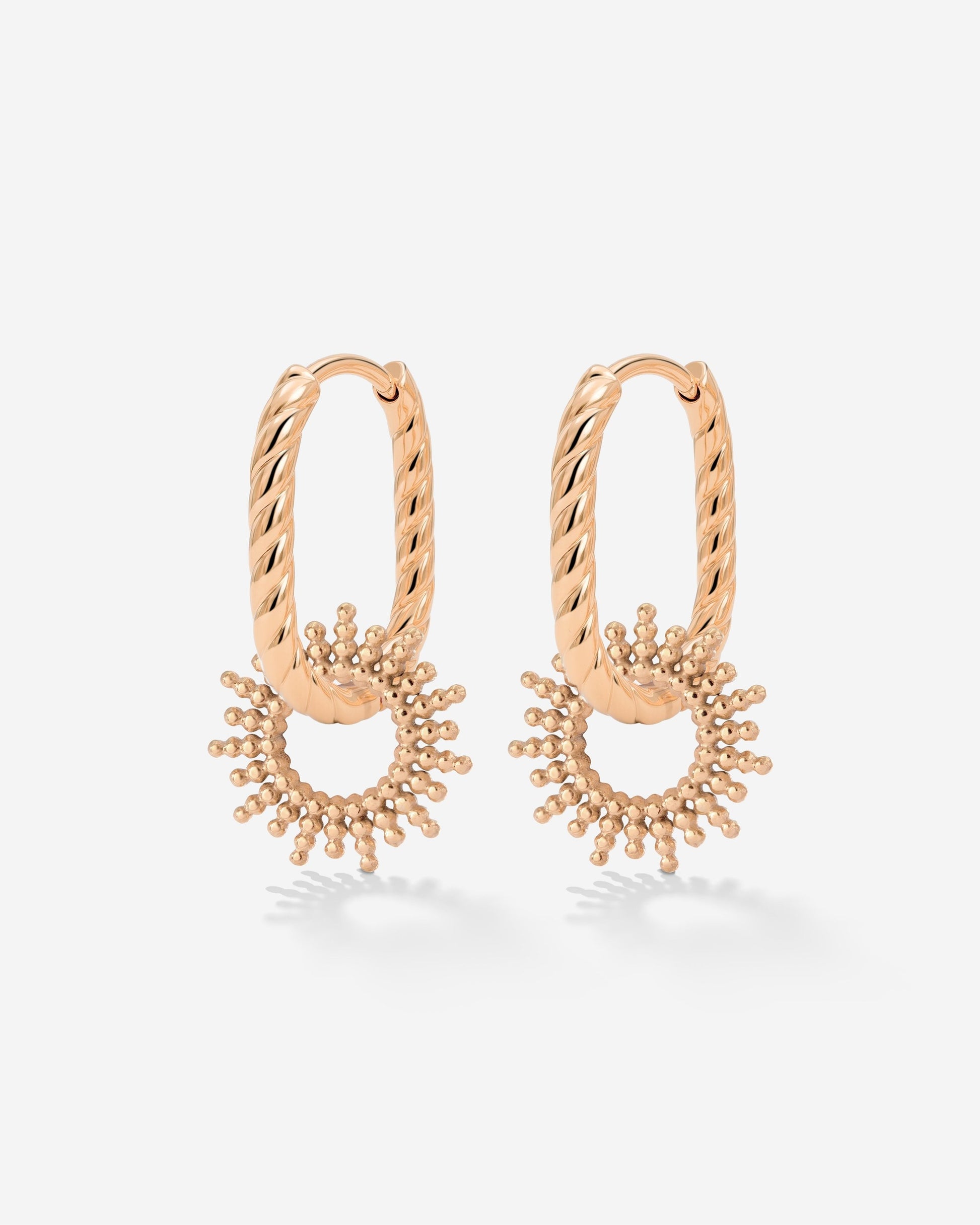 Sunny Oval Twisted Hoop Set Baby Rose Gold