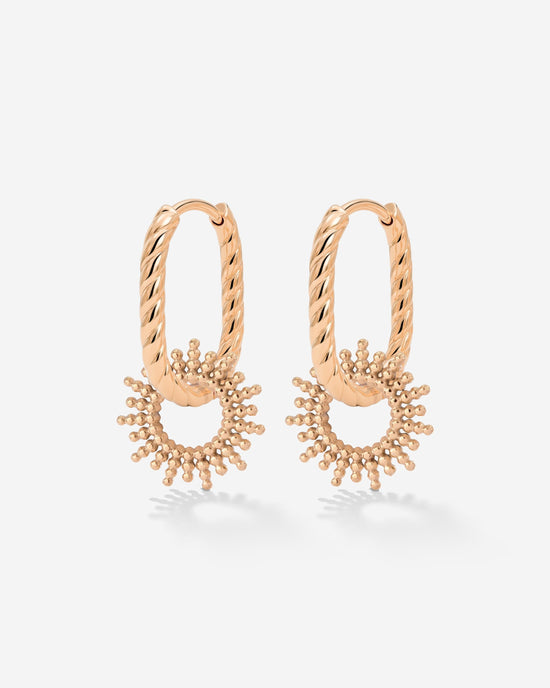 Sunny Oval Twisted Hoop Set Baby Rose Gold