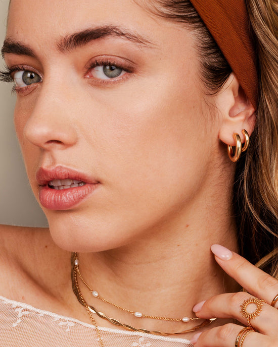 Chunky Lover Hoop Set Small Rose Gold