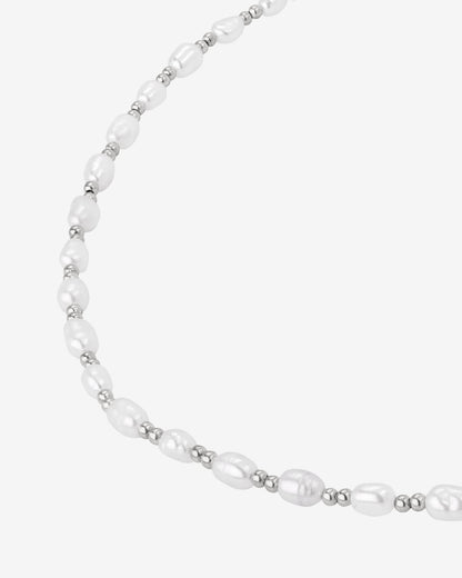 Summertime Pearl Necklace Silver
