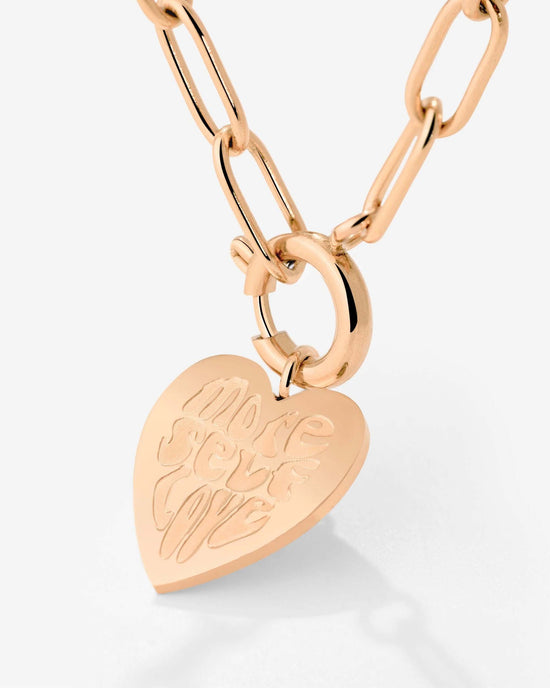 More Self-Love Oval Links Necklace Set Rose Gold