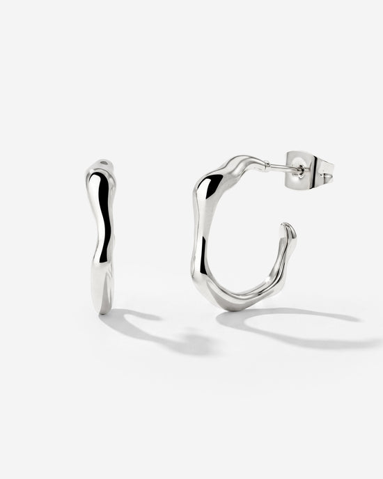 Solar Wave Hoop Studs Medium