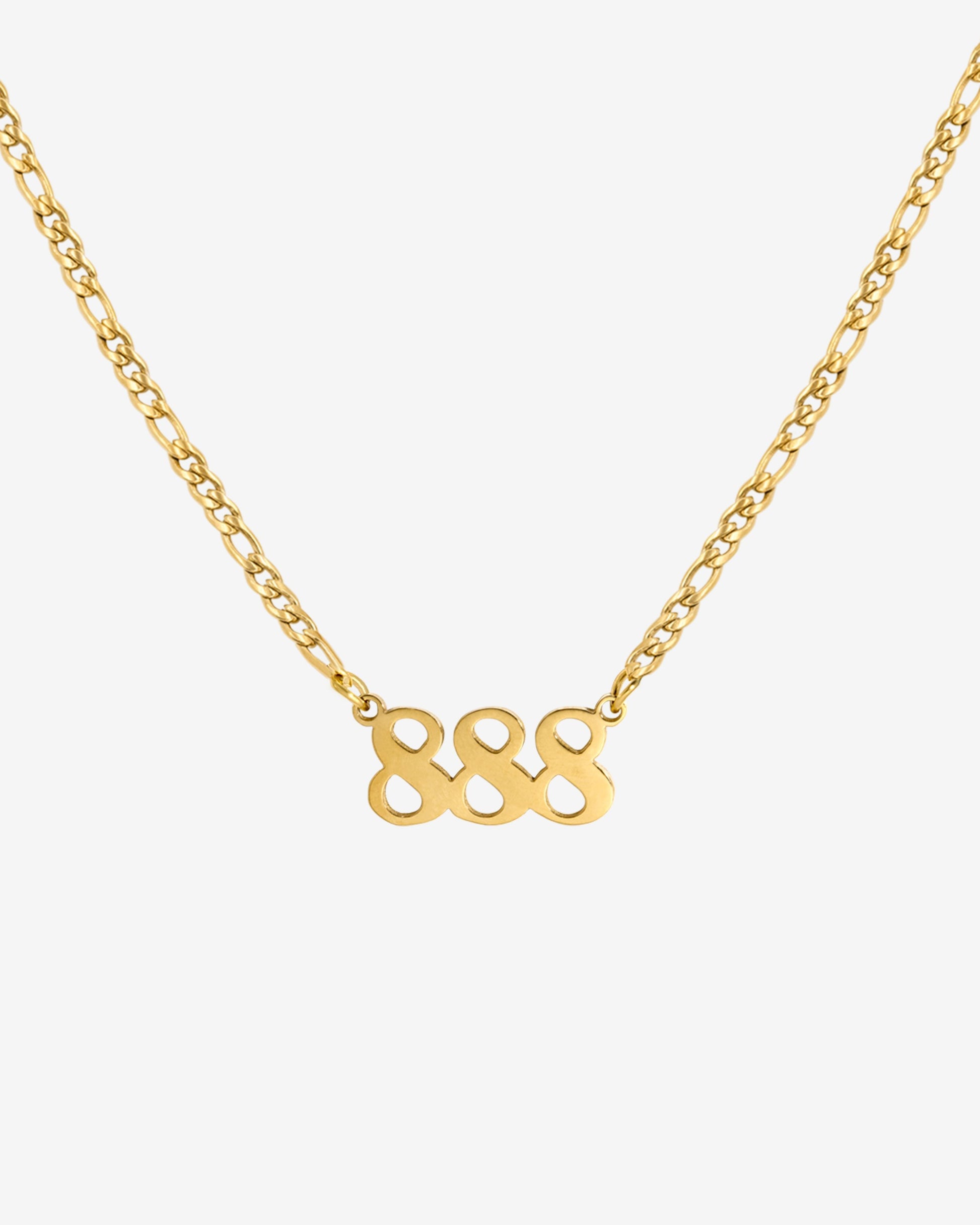 Angel Number Necklace Gold 888