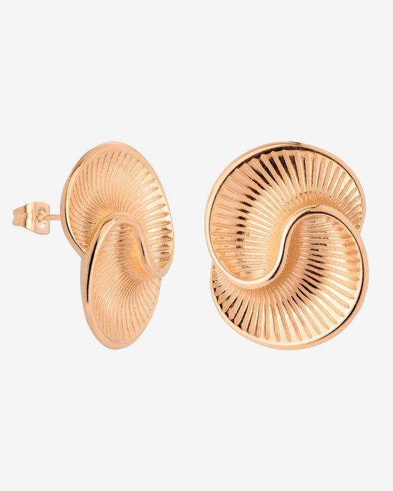 Winding Spiral Studs Rose Gold
