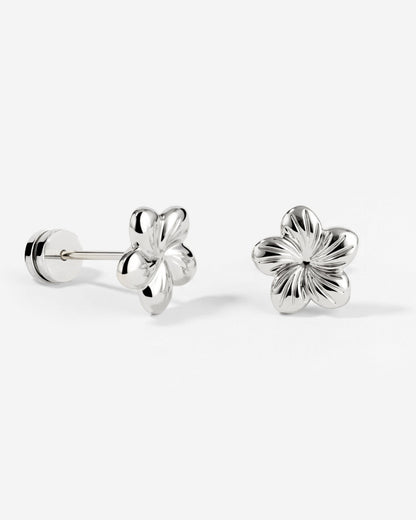 Floral Glow Studs Silver