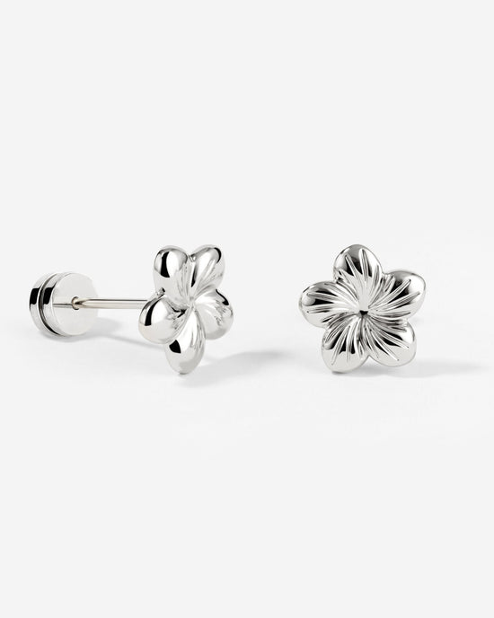 Floral Glow Studs Silver