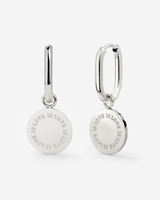 Love is Love Oval Hoop Set Baby Silver