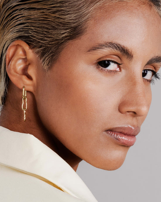 Blending Duo Oval Hoop Set Baby Gold