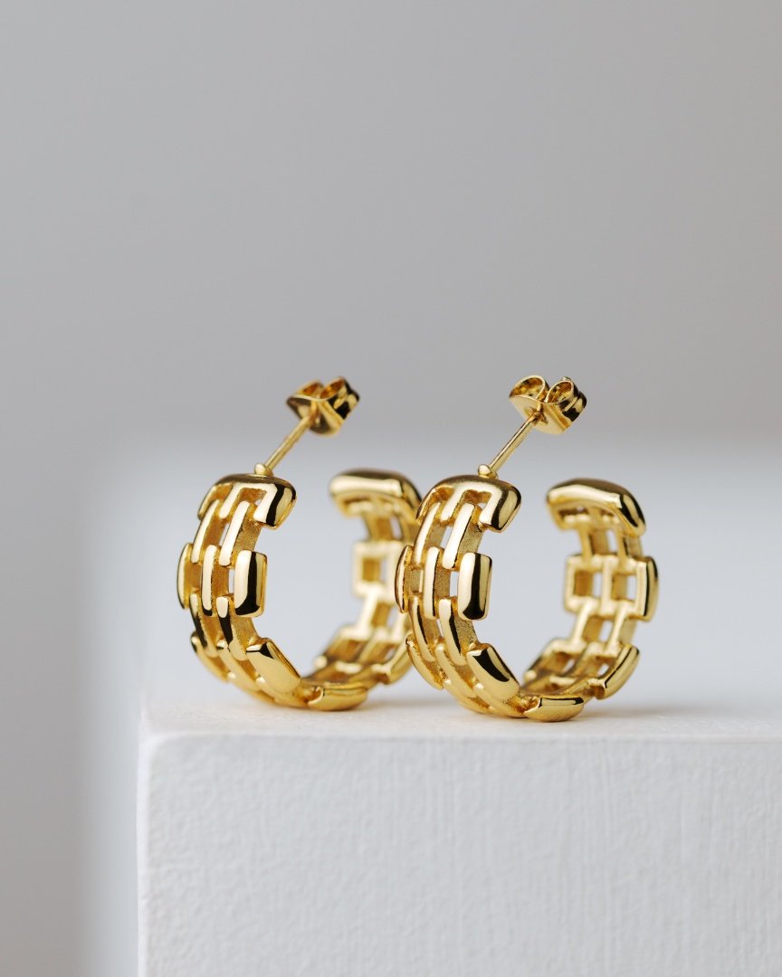 Reverie Hoop Studs Silver