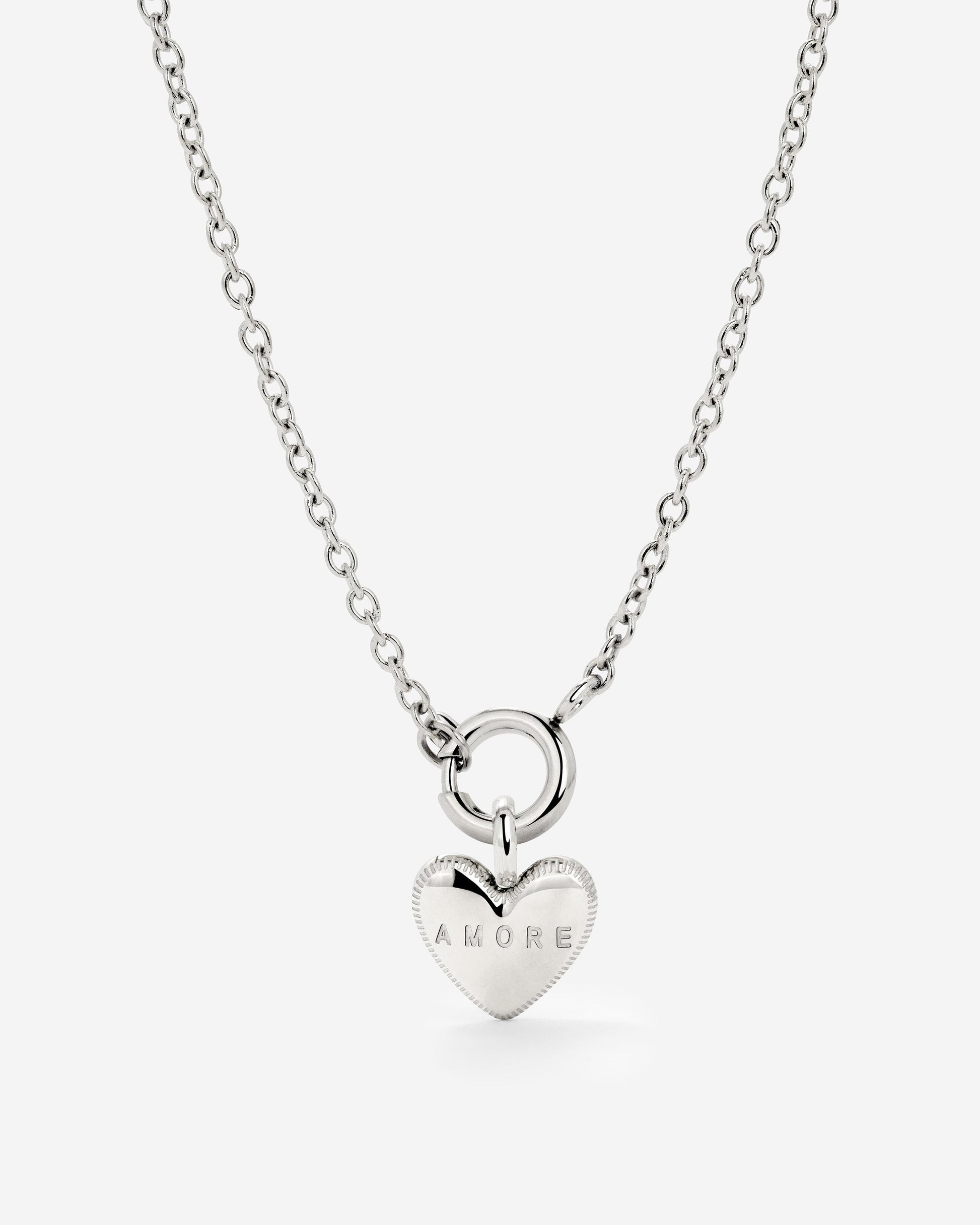 Amore Mio Classic Chain Necklace Set Silver