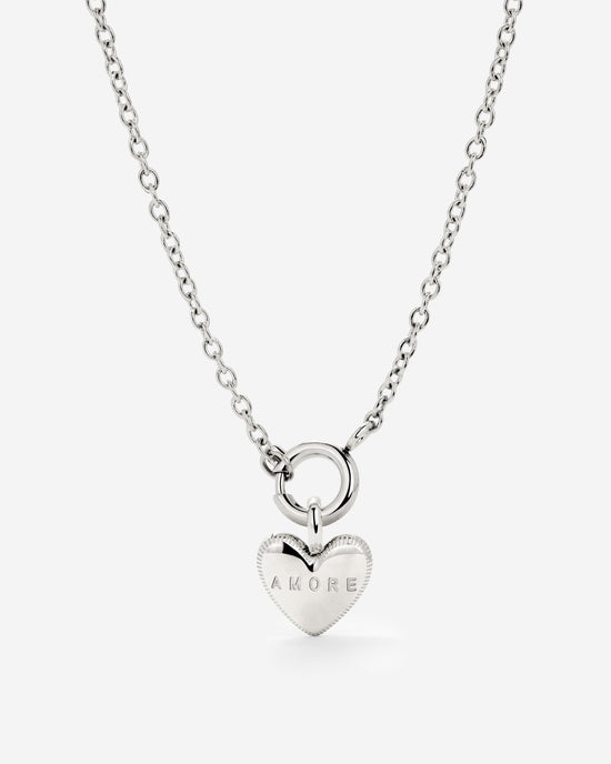 Amore Mio Classic Chain Necklace Set Silver