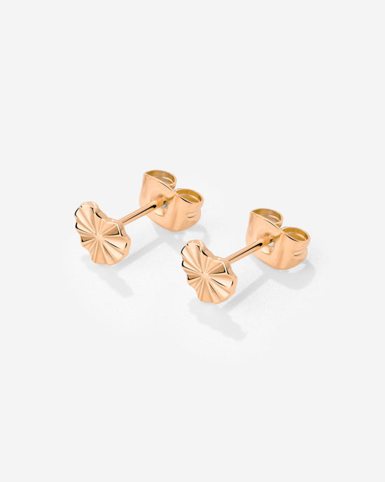 Glass Heart Studs Rose Gold