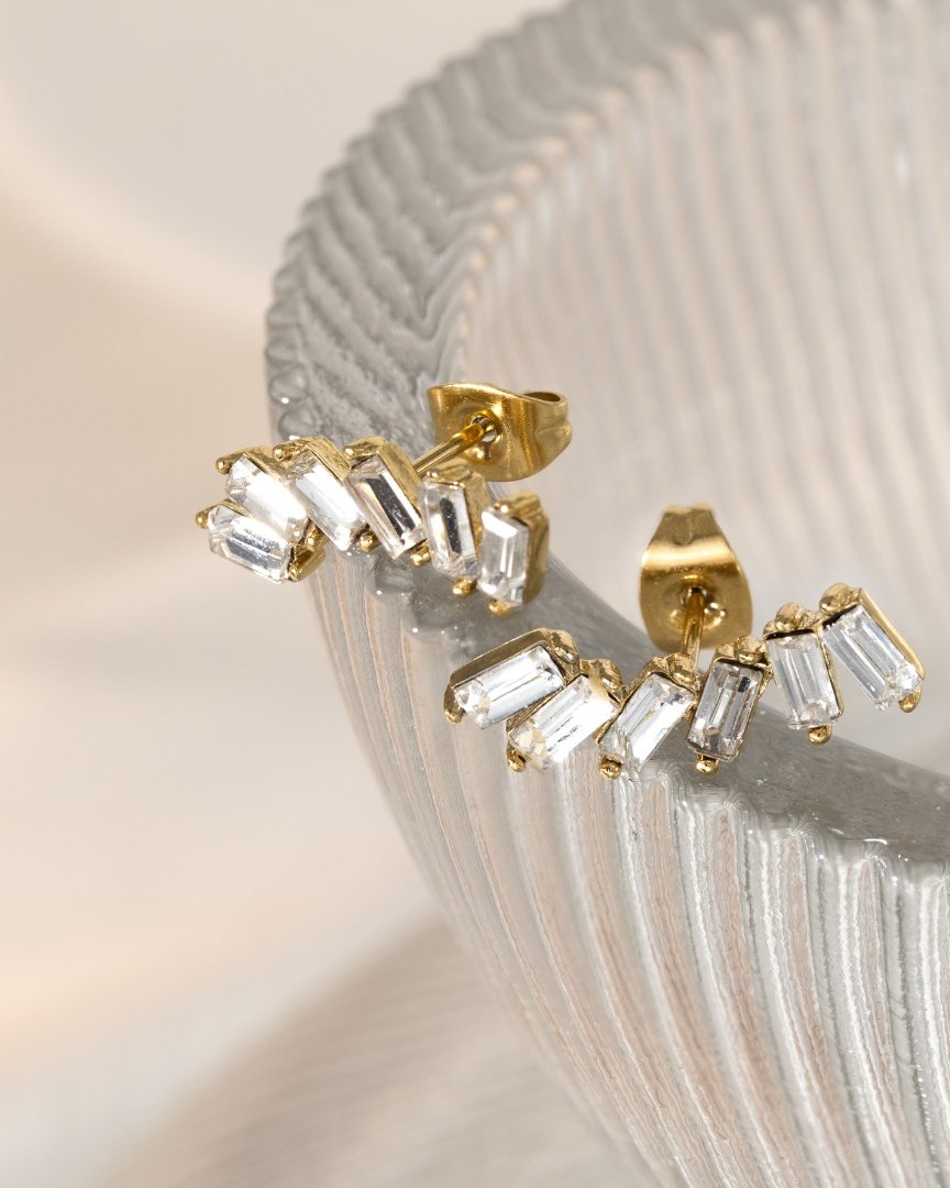 Glam Earclimber Studs Silver
