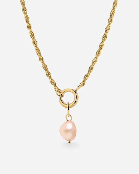 Perla Rosa Rope Chain Necklace Set Gold