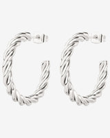 Squeeze it Medium Hoop Studs Silver
