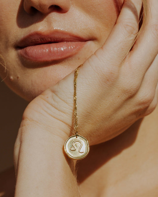 Zodiac Necklace – Leo Gold