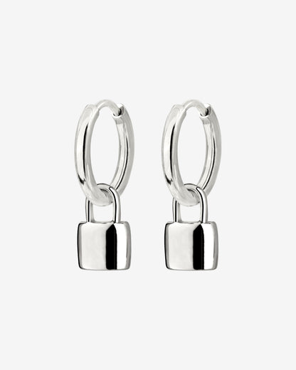 Lock in Hoop Set Small Silver
