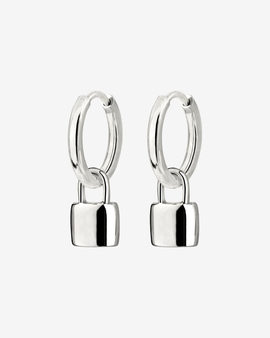 Lock in Hoop Set Small Silver