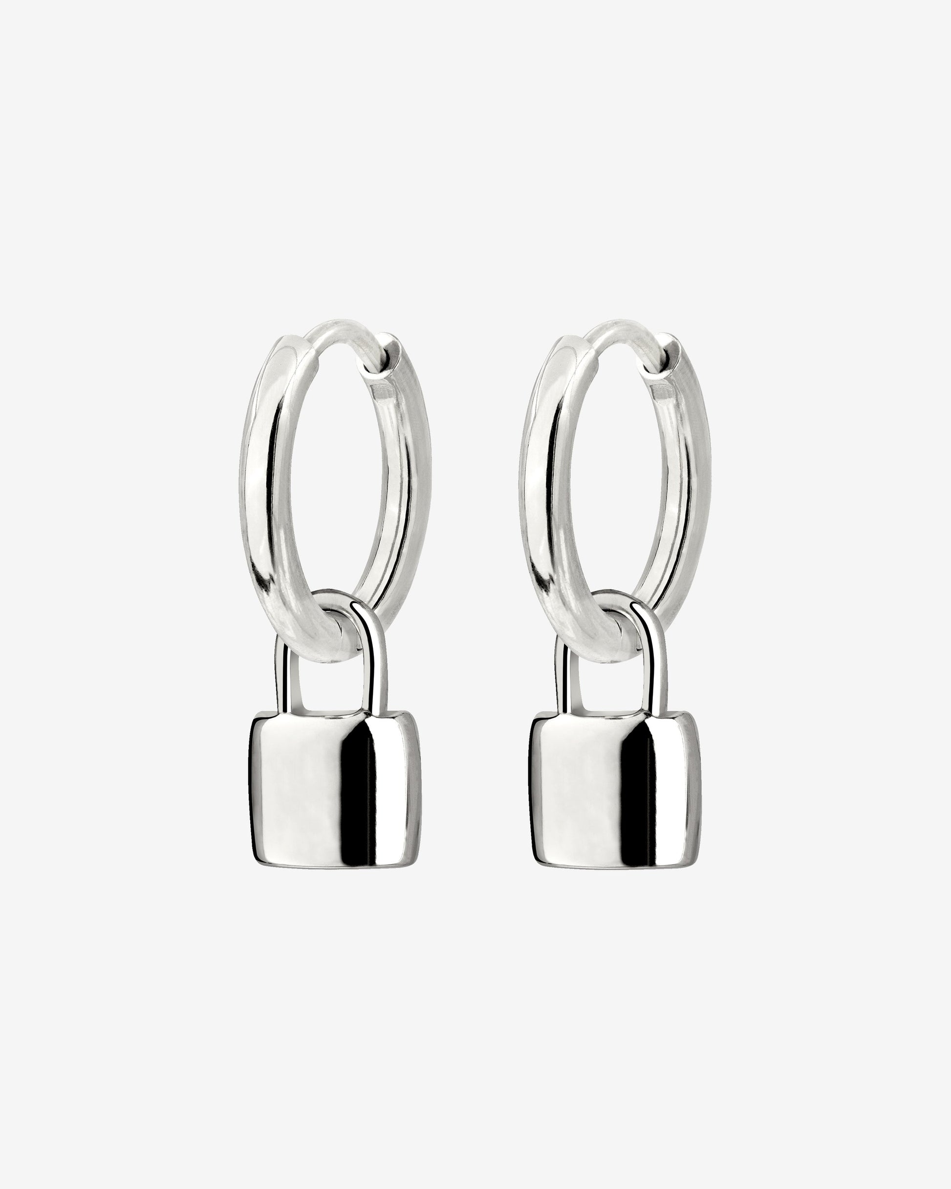 Lock in Hoop Set Small Silver