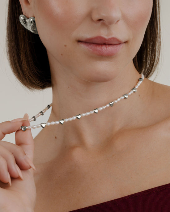 Love Pearls Necklace Silver