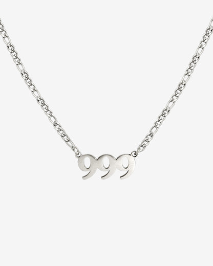 Angel Number Necklace Silber