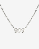Angel Number Necklace Silver 999