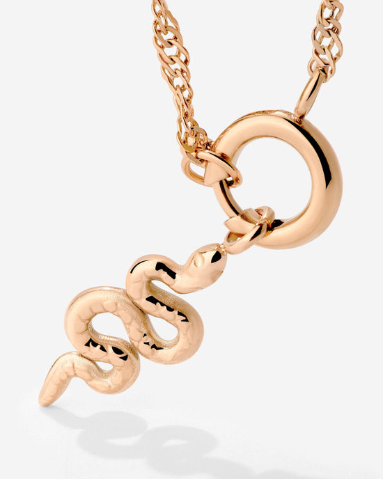 Serpent Singapore Chain Necklace Set Rose Gold