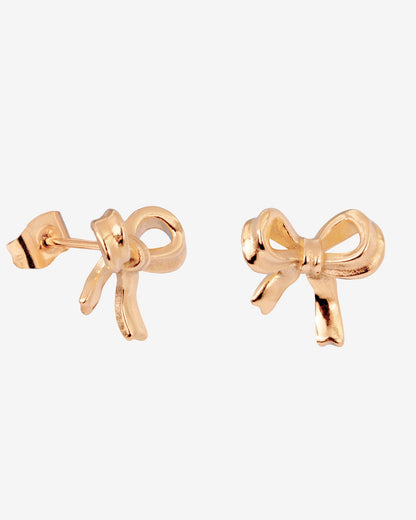 Pretty Ribbon Studs Rose Gold