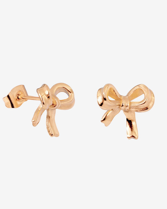 Pretty Ribbon Studs Rose Gold