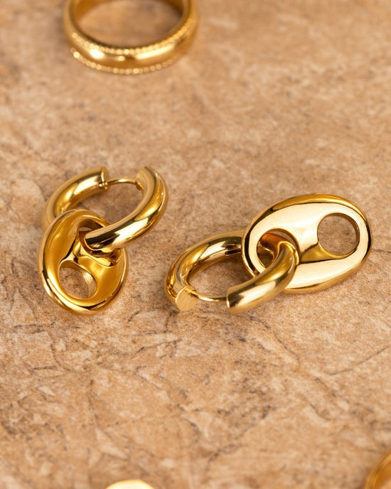 Chunky Gem Find Hoop Set Medium Rose Gold