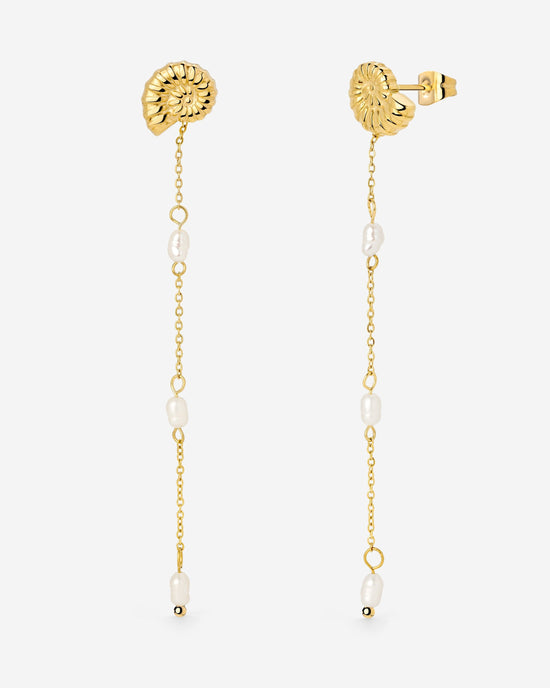 Siren's Spell Pearl Drop Earrings gold