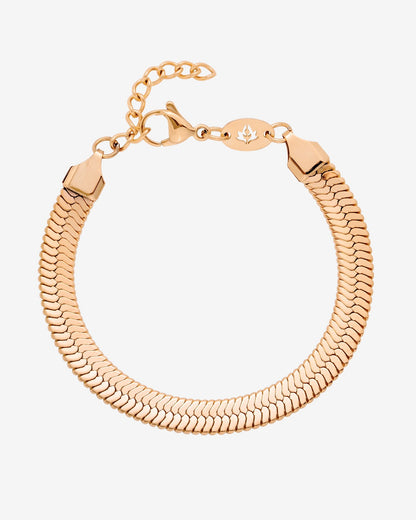 Bold Herringbone Bracelet Rose Gold