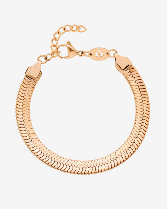 Bold Herringbone Bracelet Rose Gold