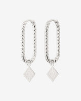 Rombo Oval Twisted Hoops Small Silver